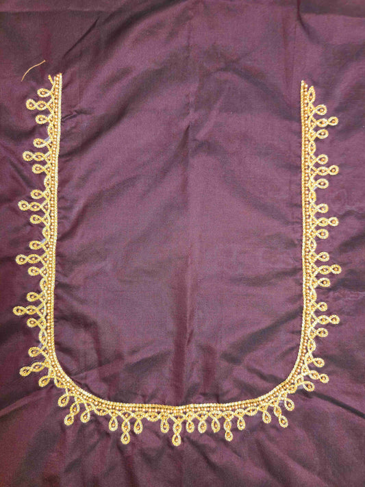 Silk cotton Blouse piece with aari work