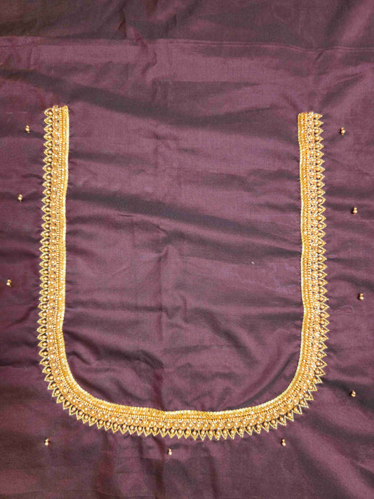 Silk cotton Blouse piece with aari work