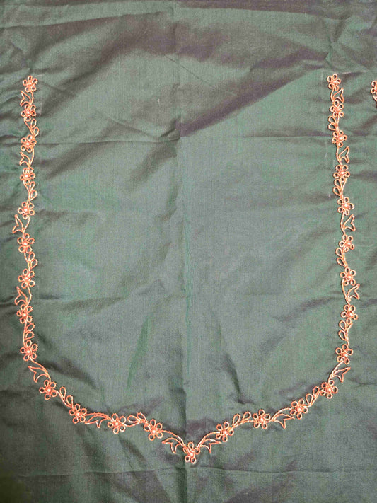 Silk cotton Blouse piece with aari work