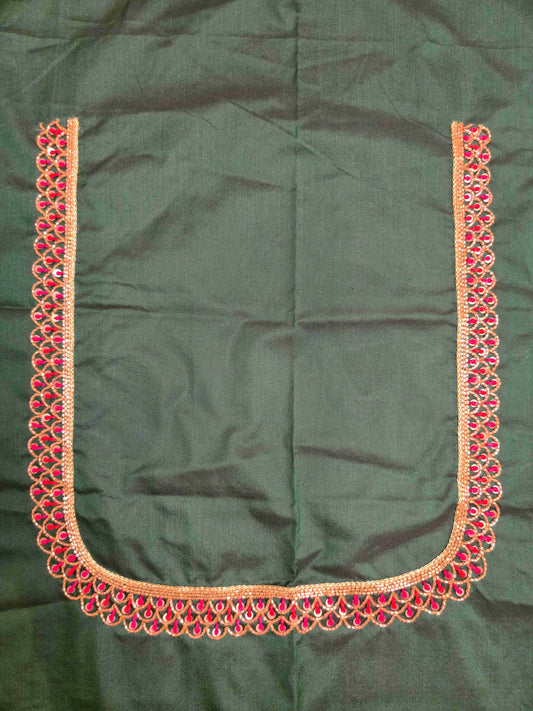 Silk cotton Blouse piece with aari work