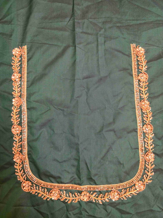 Silk cotton Blouse piece with aari work