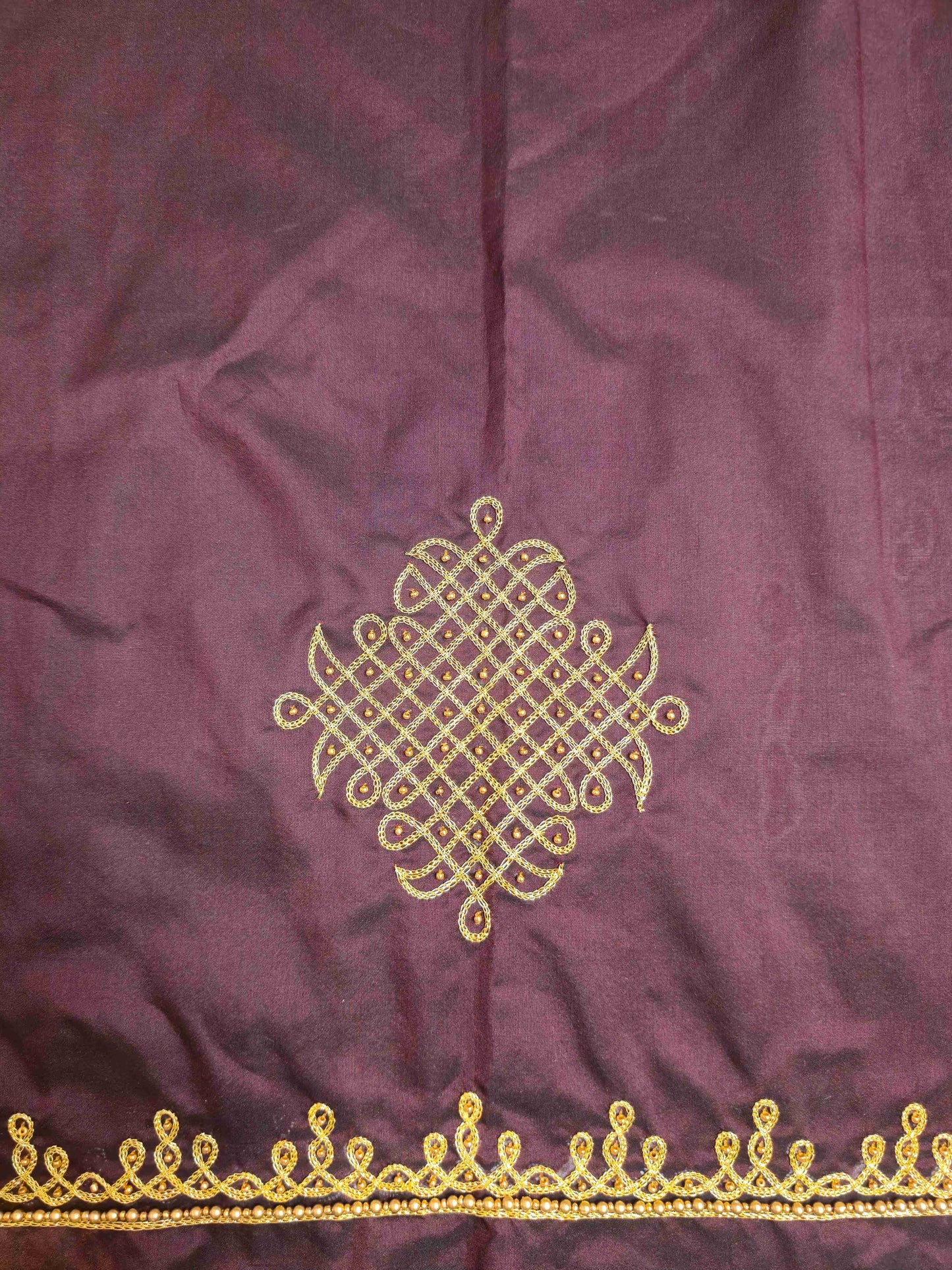 Silk cotton Blouse piece with aari work