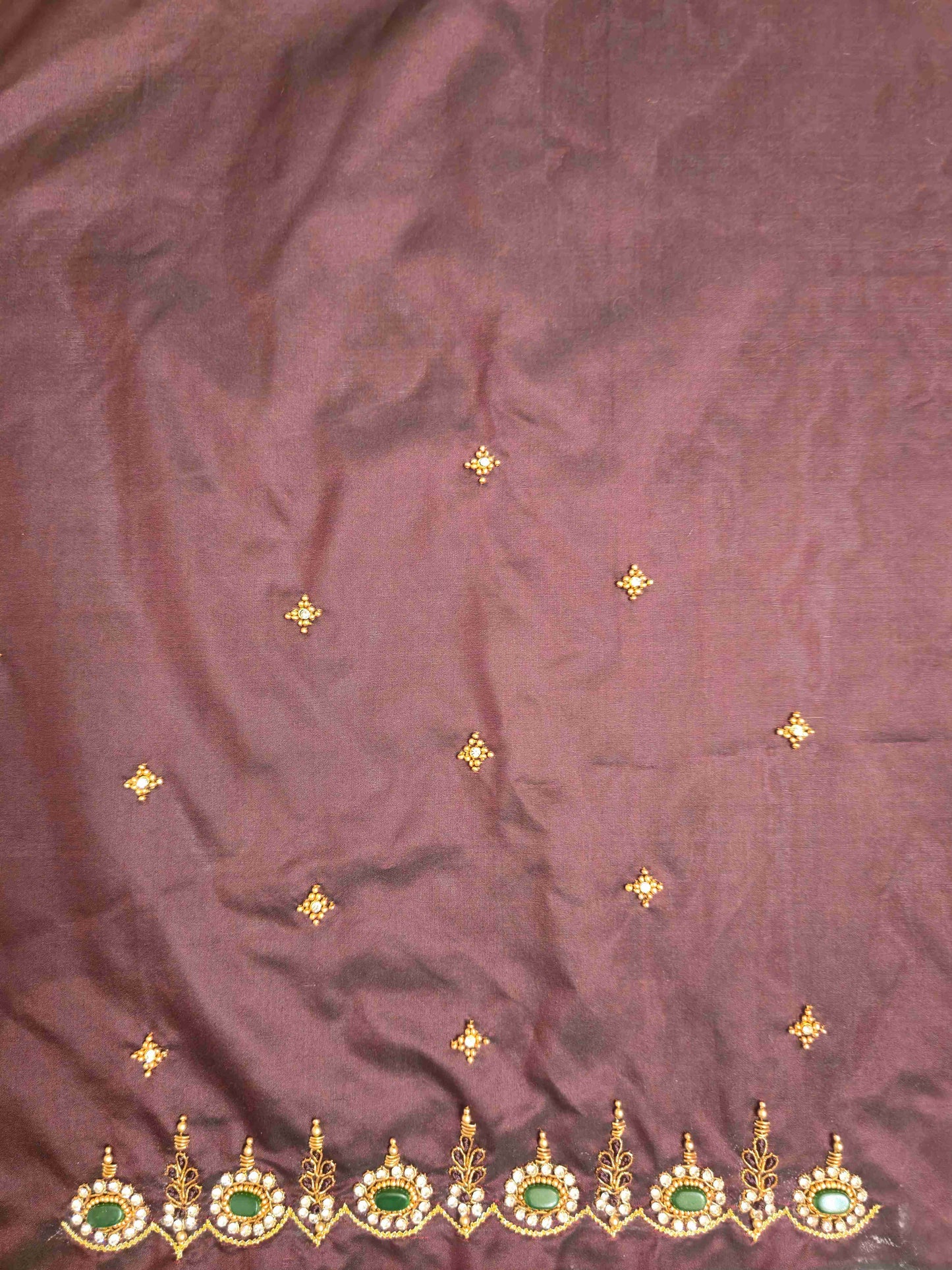 Silk cotton Blouse piece with aari work
