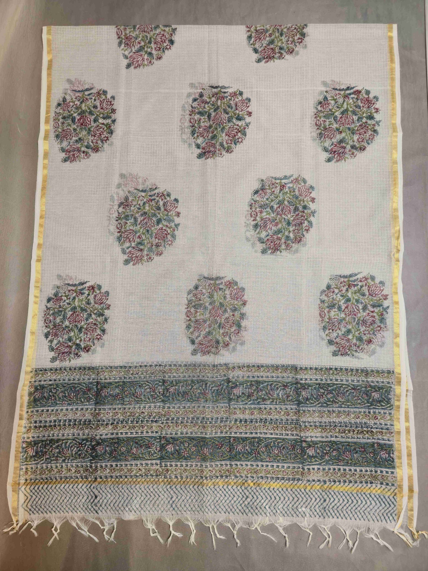 Cotton Salwar kameez with kota doria dupatta