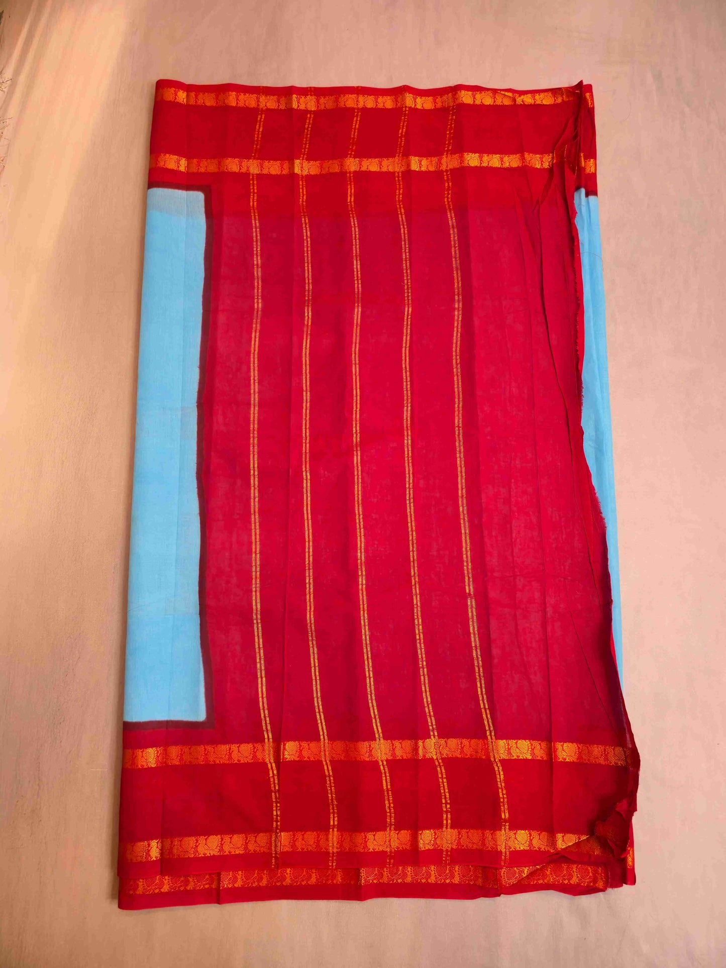 Plain Sungudi with contrast and borders