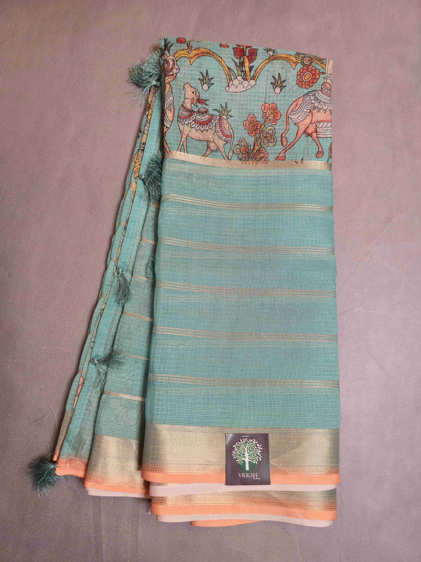 Semi Kota Saree with Kalamkari prints