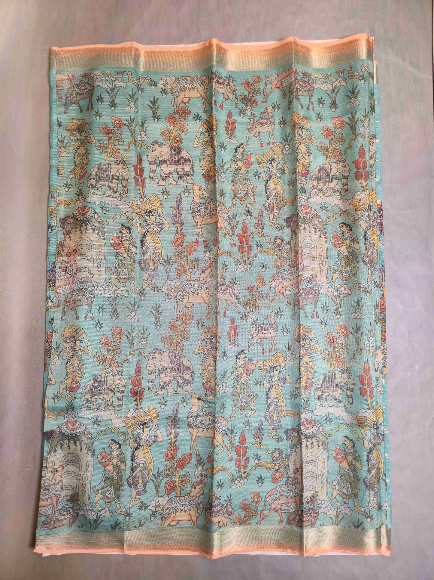 Semi Kota Saree with Kalamkari prints