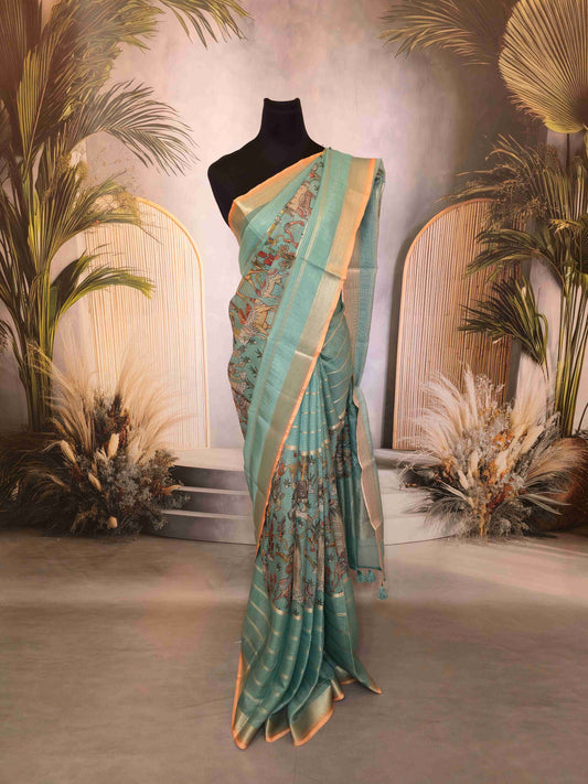 Semi Kota Saree with Kalamkari prints