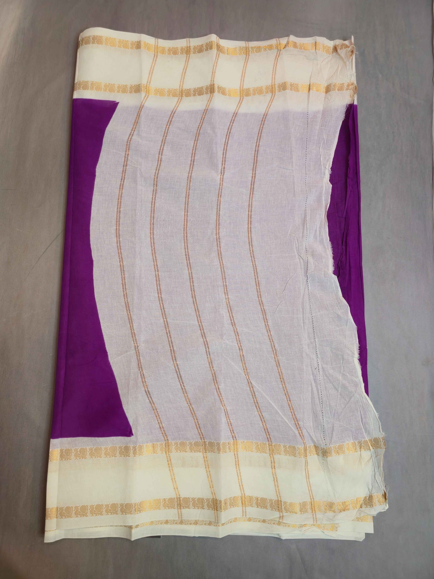 Plain Sungudi with contrast and borders