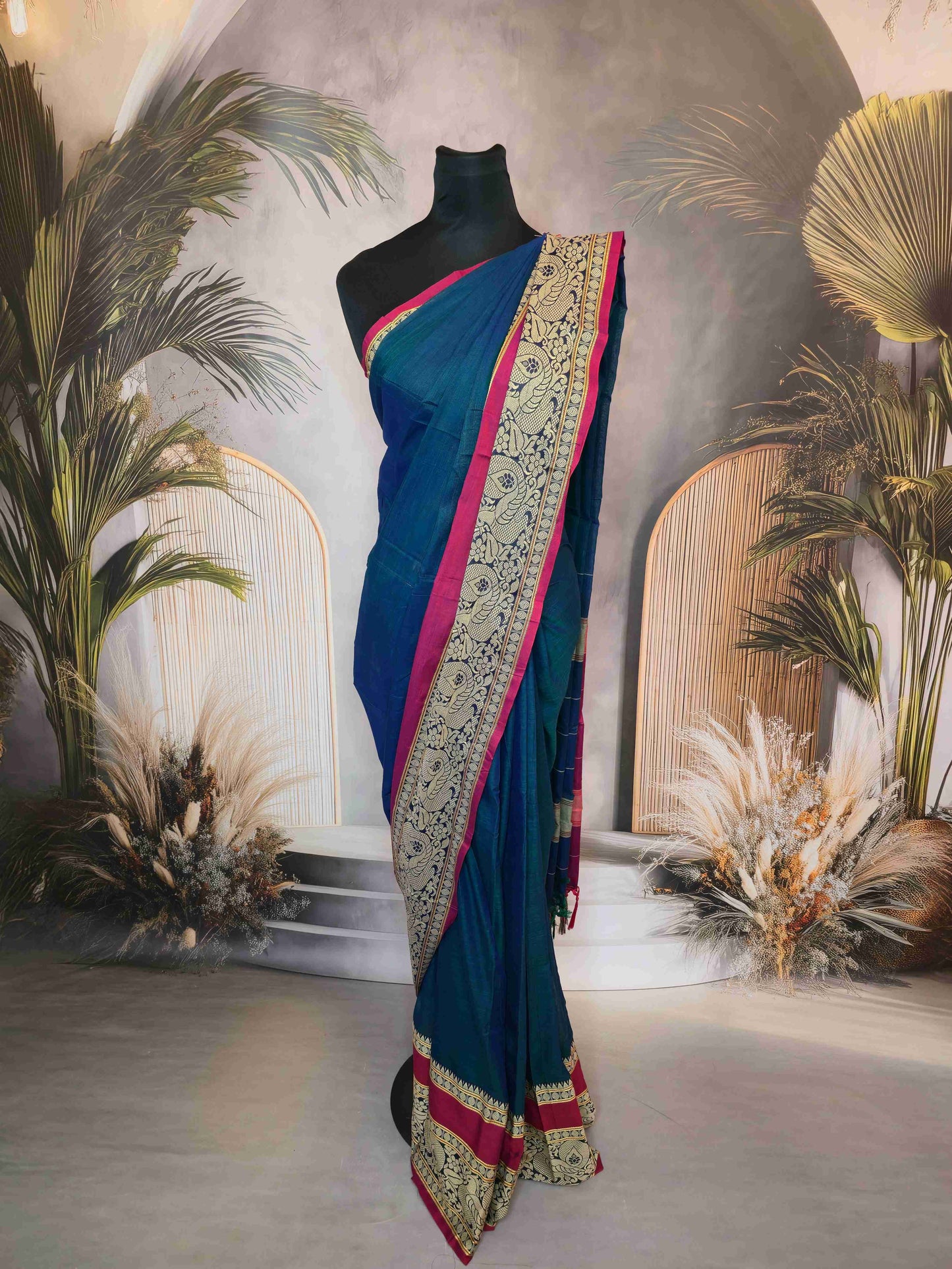 Narayanpet Cotton Saree with Annam big borders