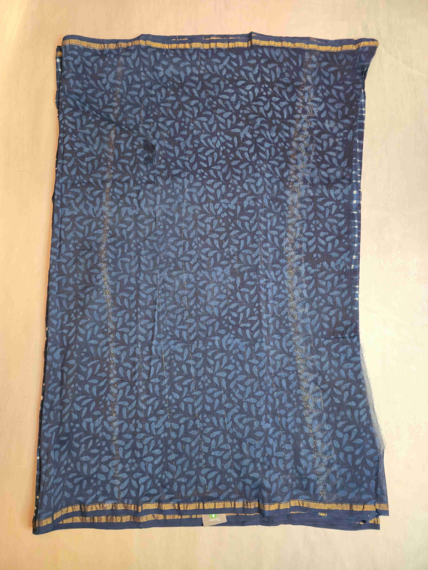 Chanderi hand block printed saree