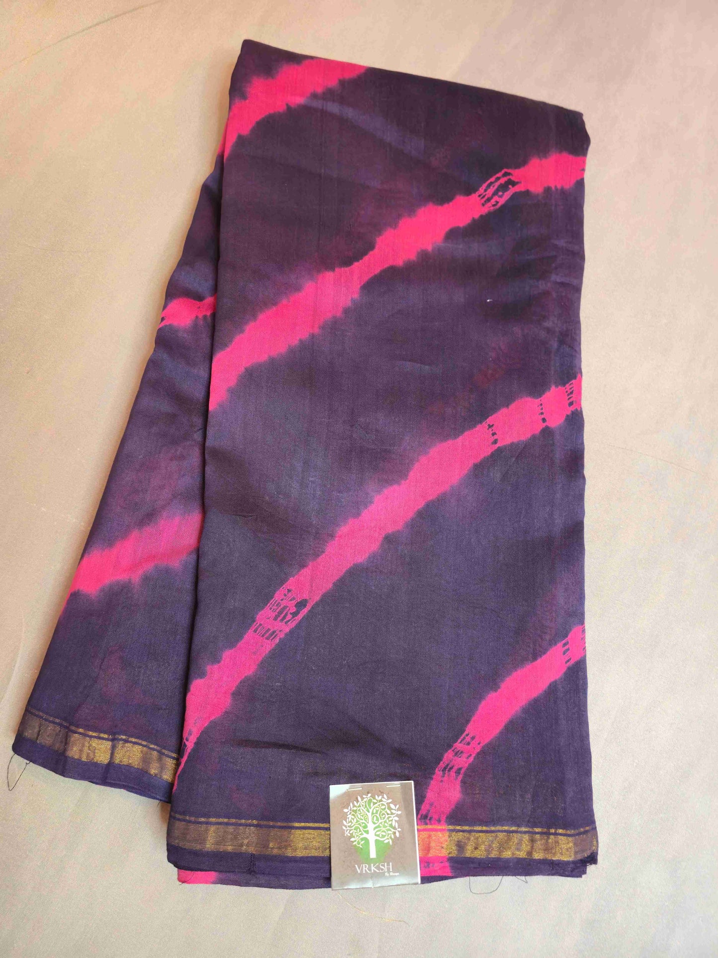 Chanderi hand block printed saree