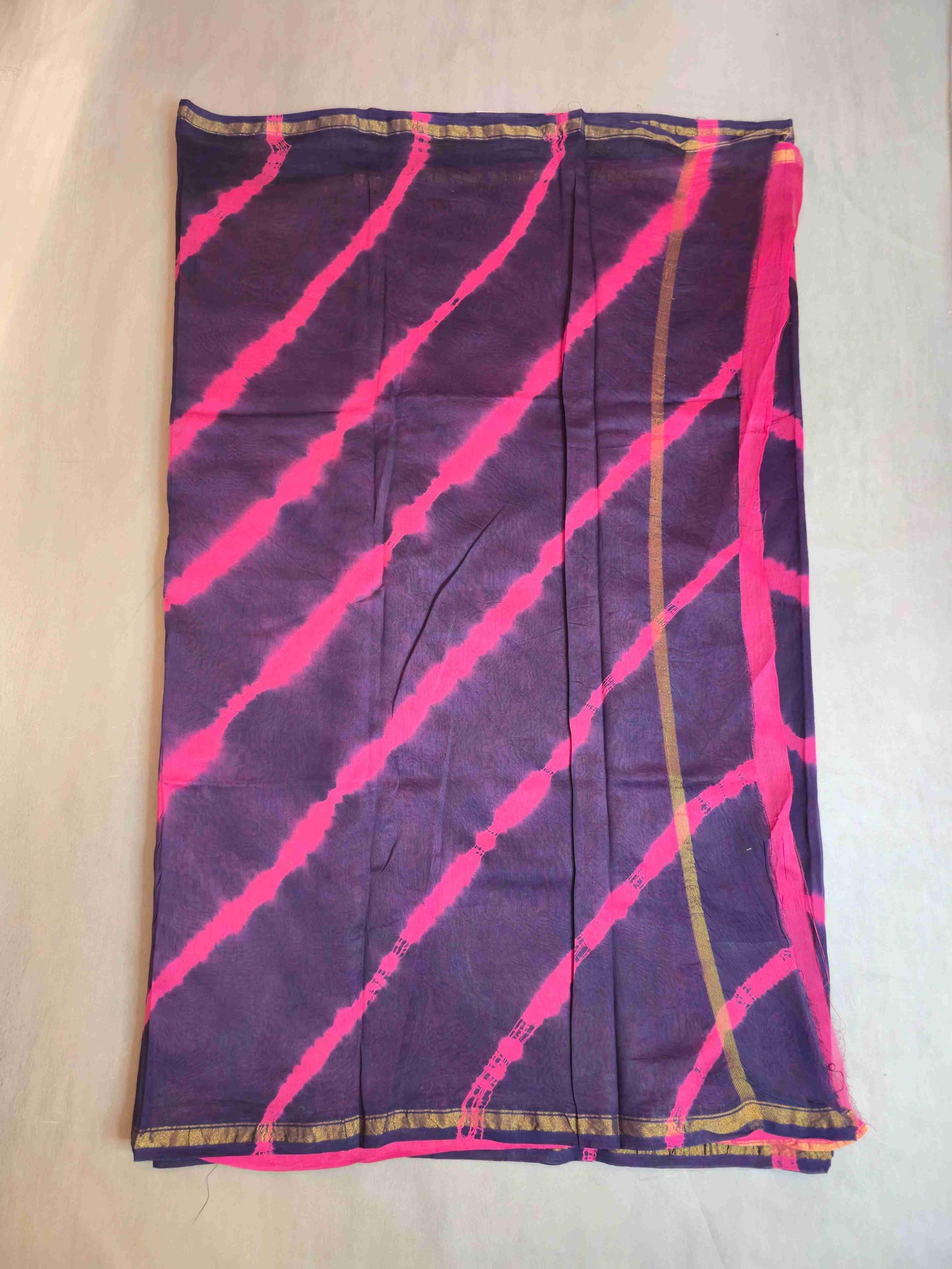 Chanderi hand block printed saree