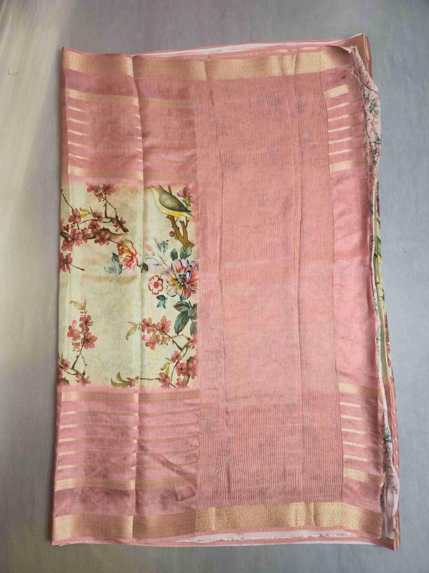 Crepe Saree with Bird Print