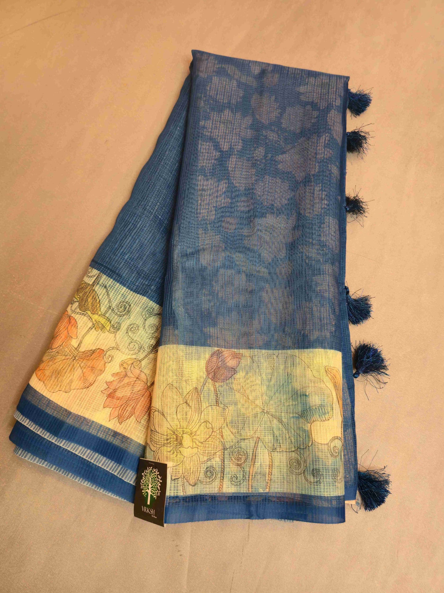 Semi kota saree with floral borders