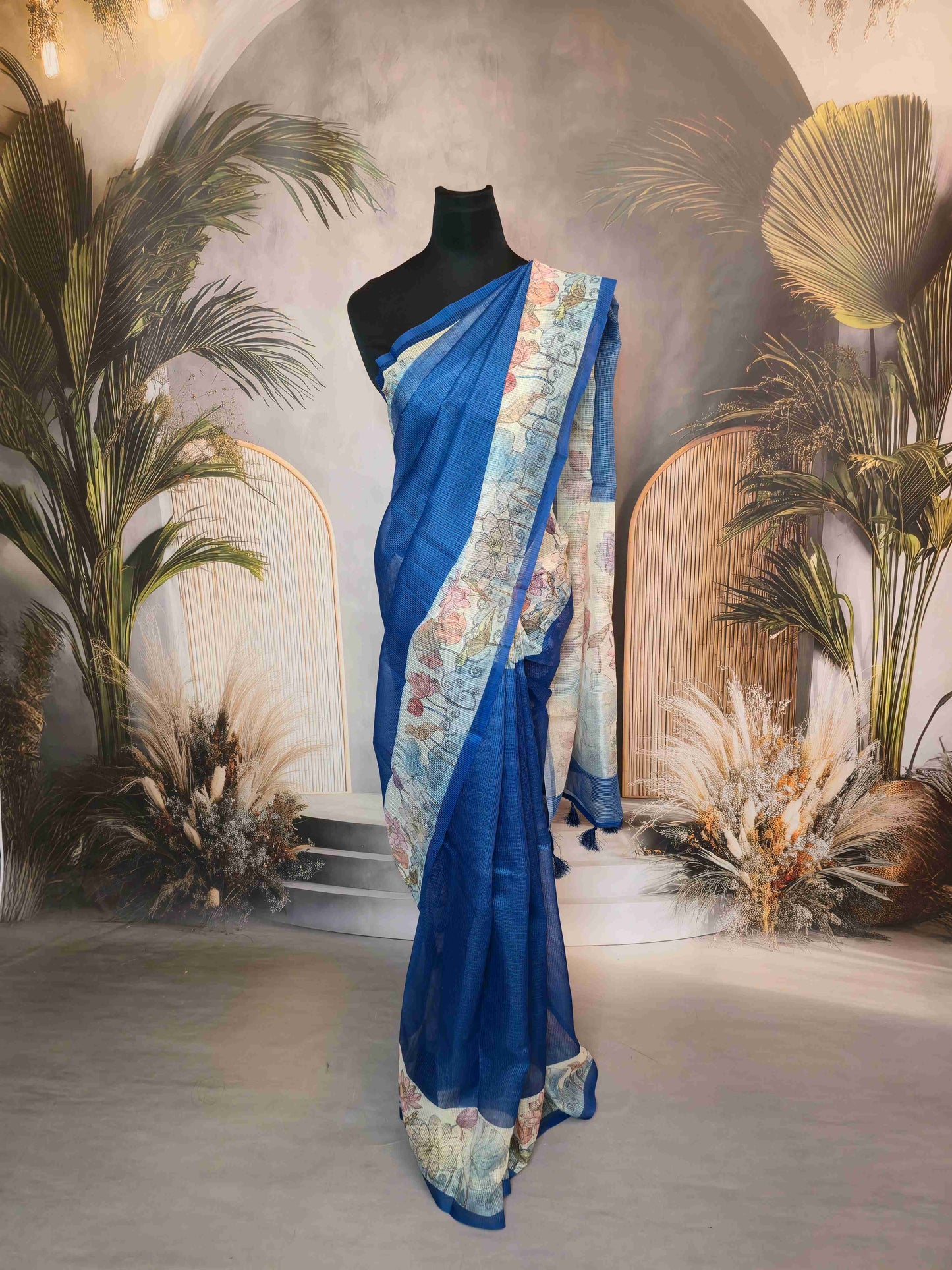 Semi kota saree with floral borders