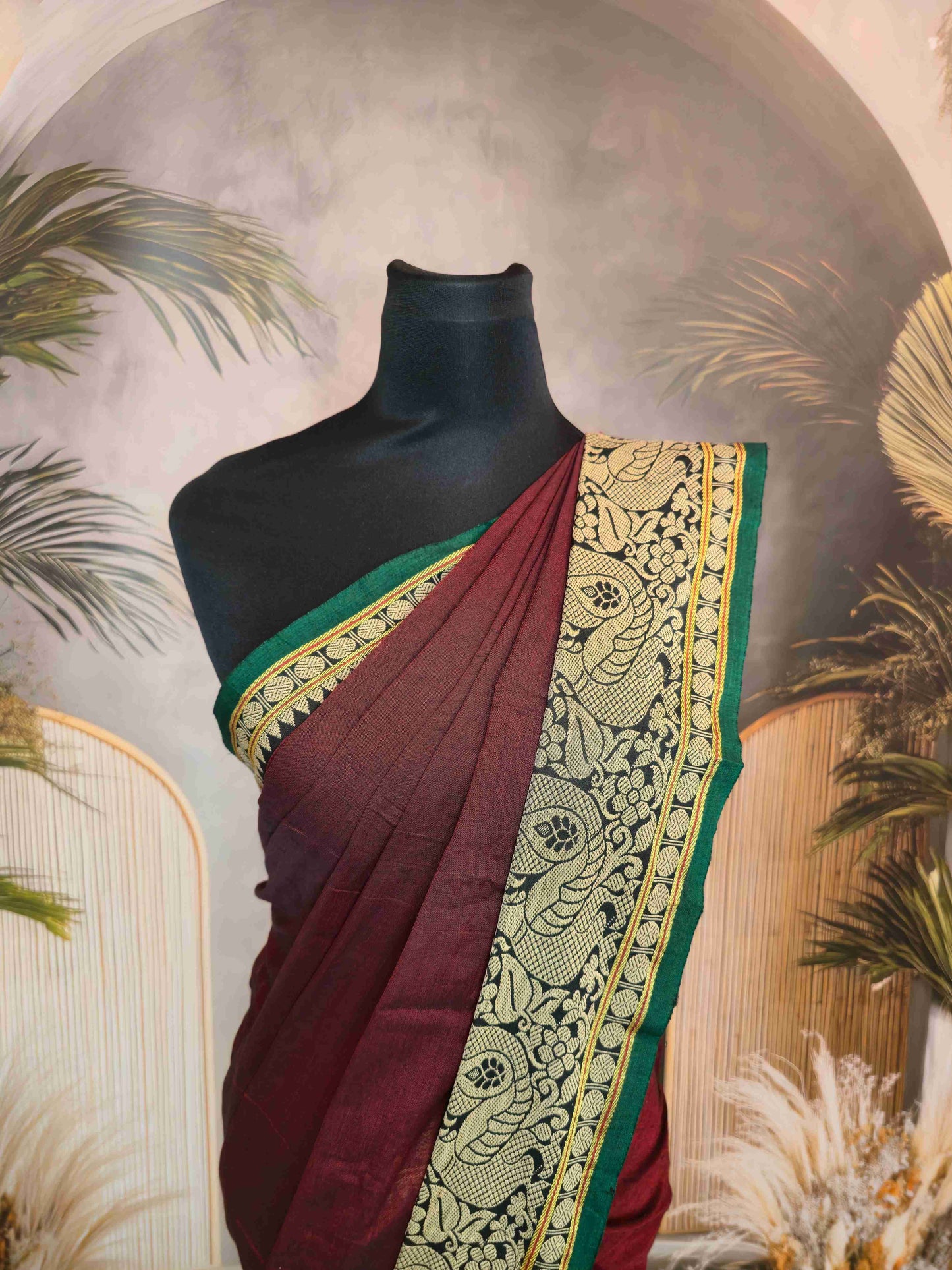 Narayanpet Cotton Saree with Annam big borders