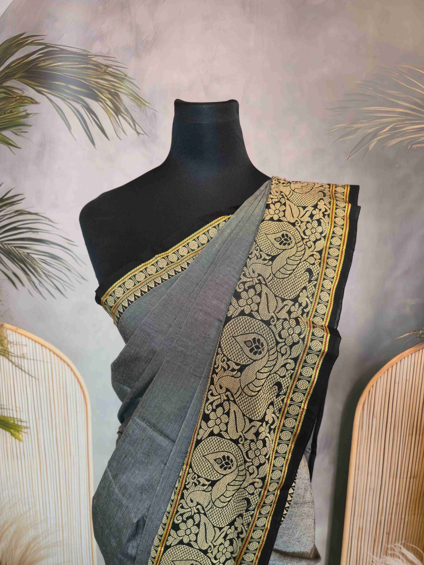 Narayanpet Cotton Saree with Annam big borders