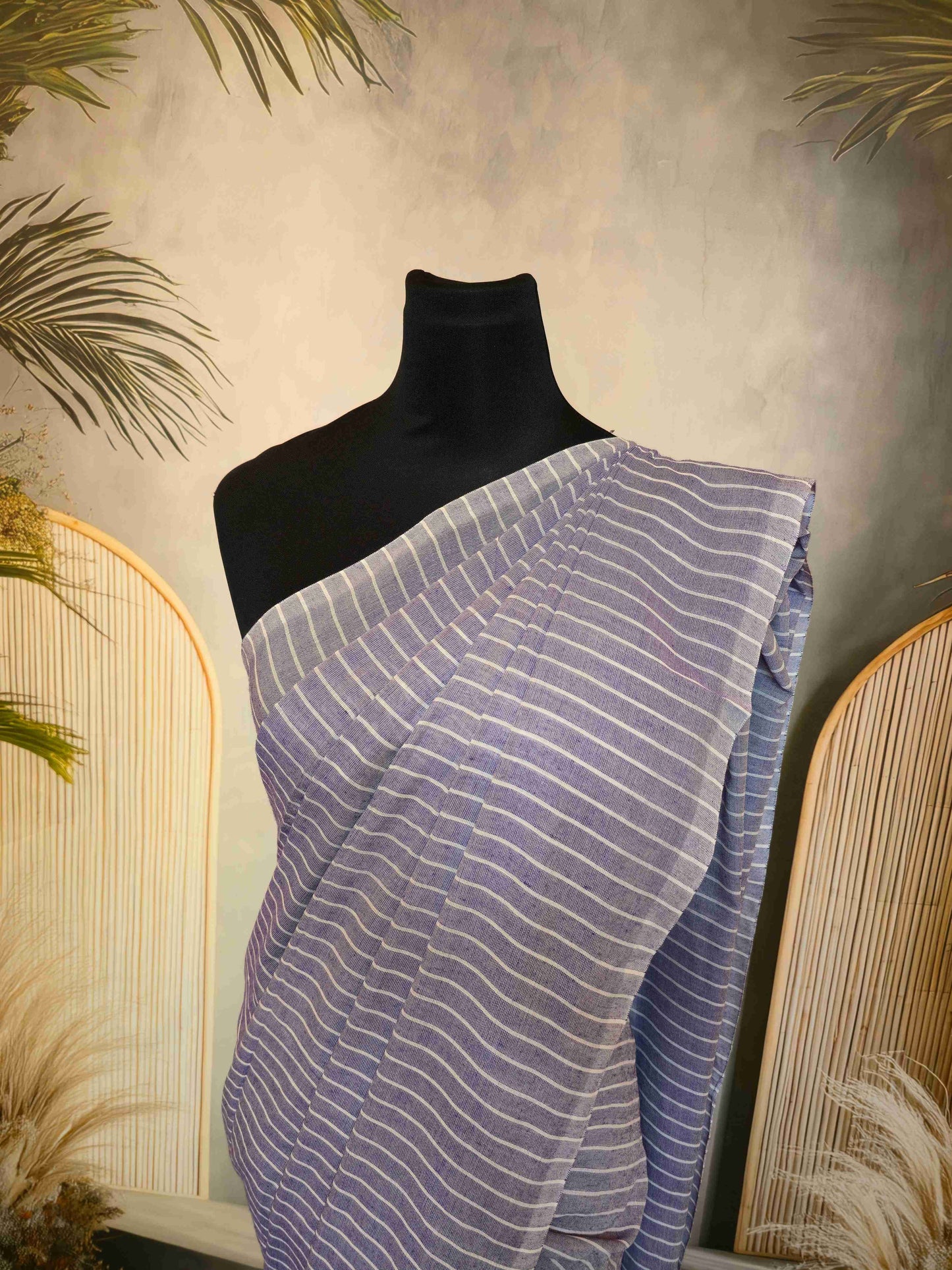 Mul cotton saree with Vertical lines
