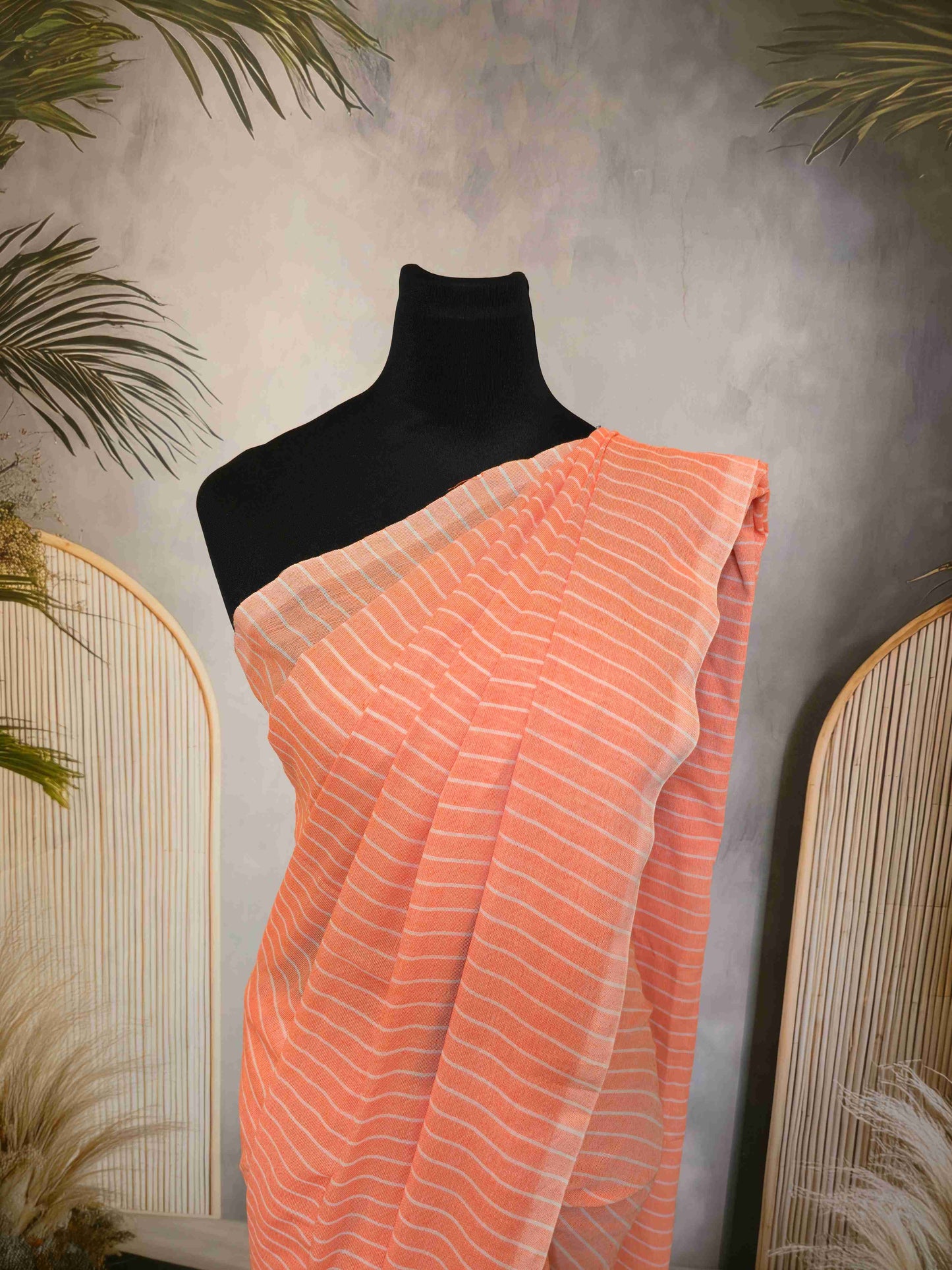 Mul cotton saree with Vertical lines