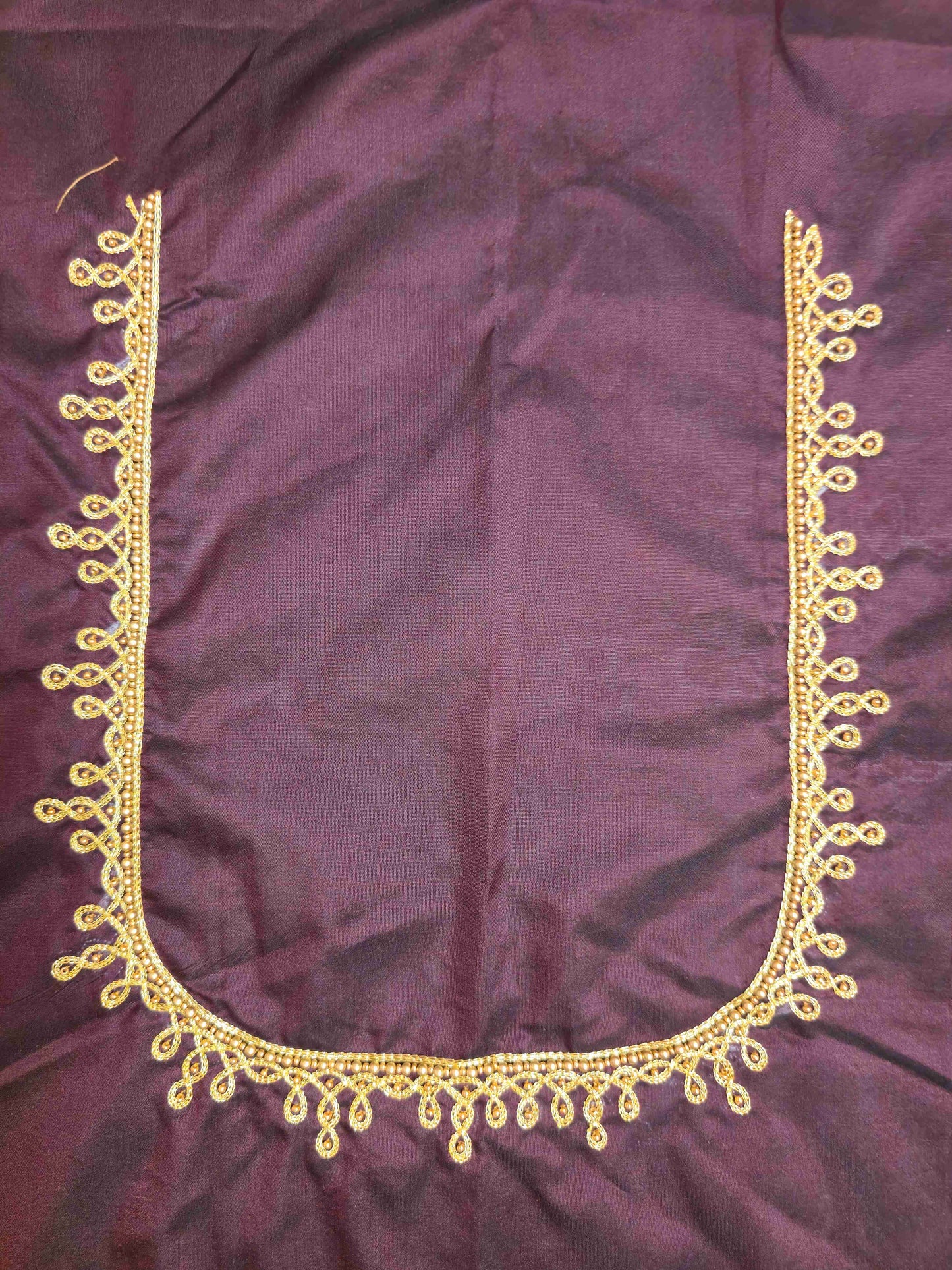 Silk cotton Blouse piece with aari work