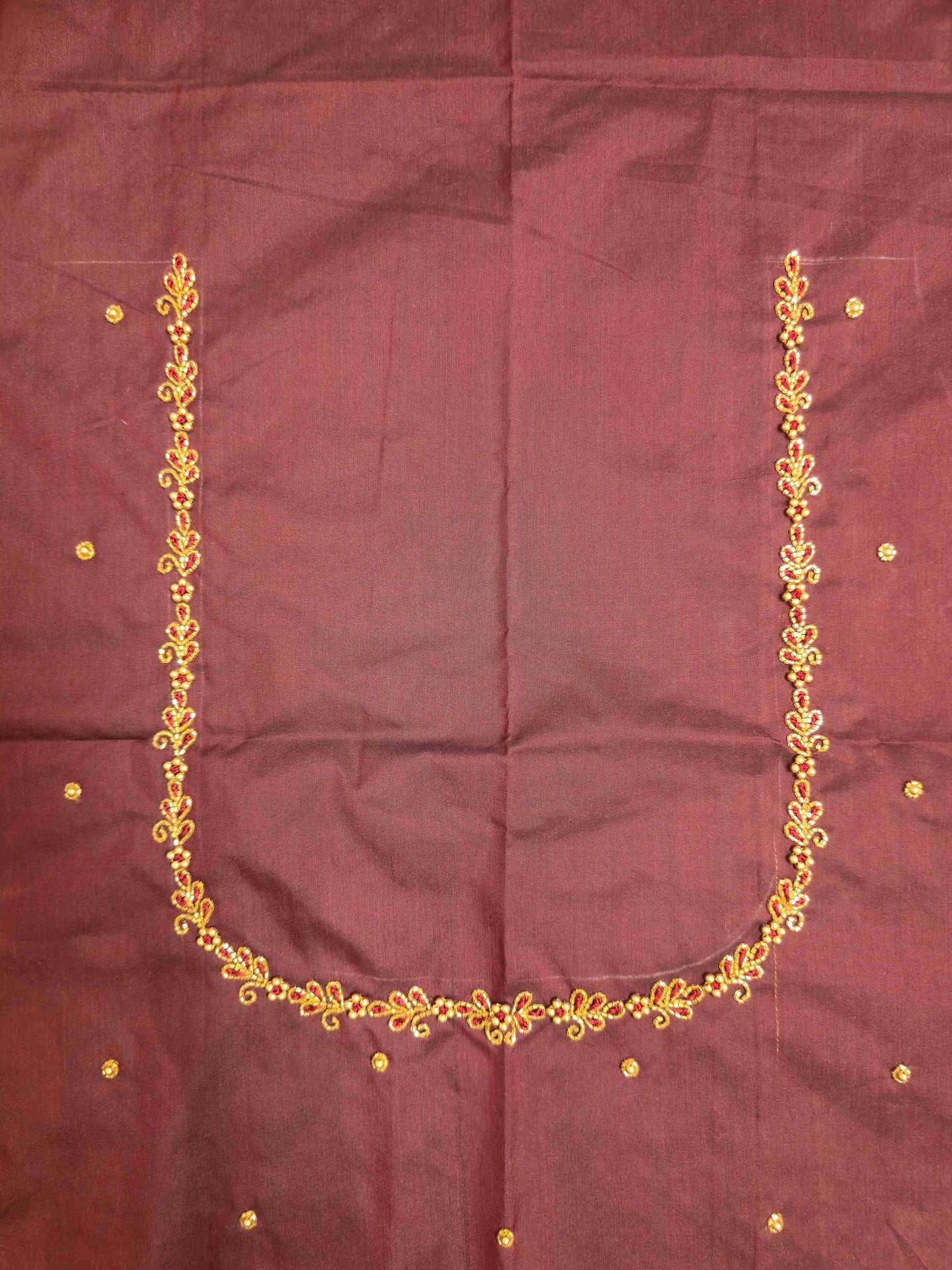 Silk cotton Blouse piece with aari work