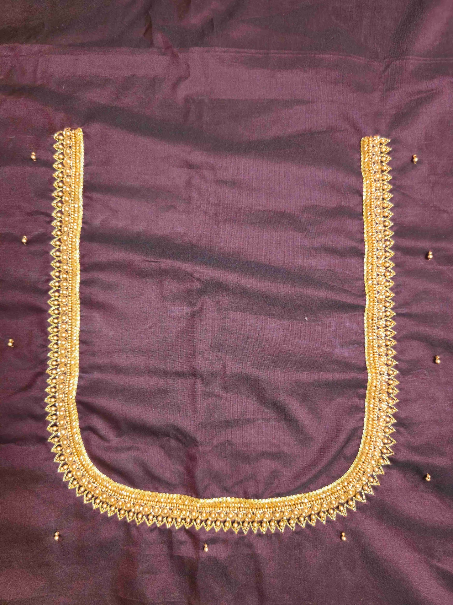 Silk cotton Blouse piece with aari work