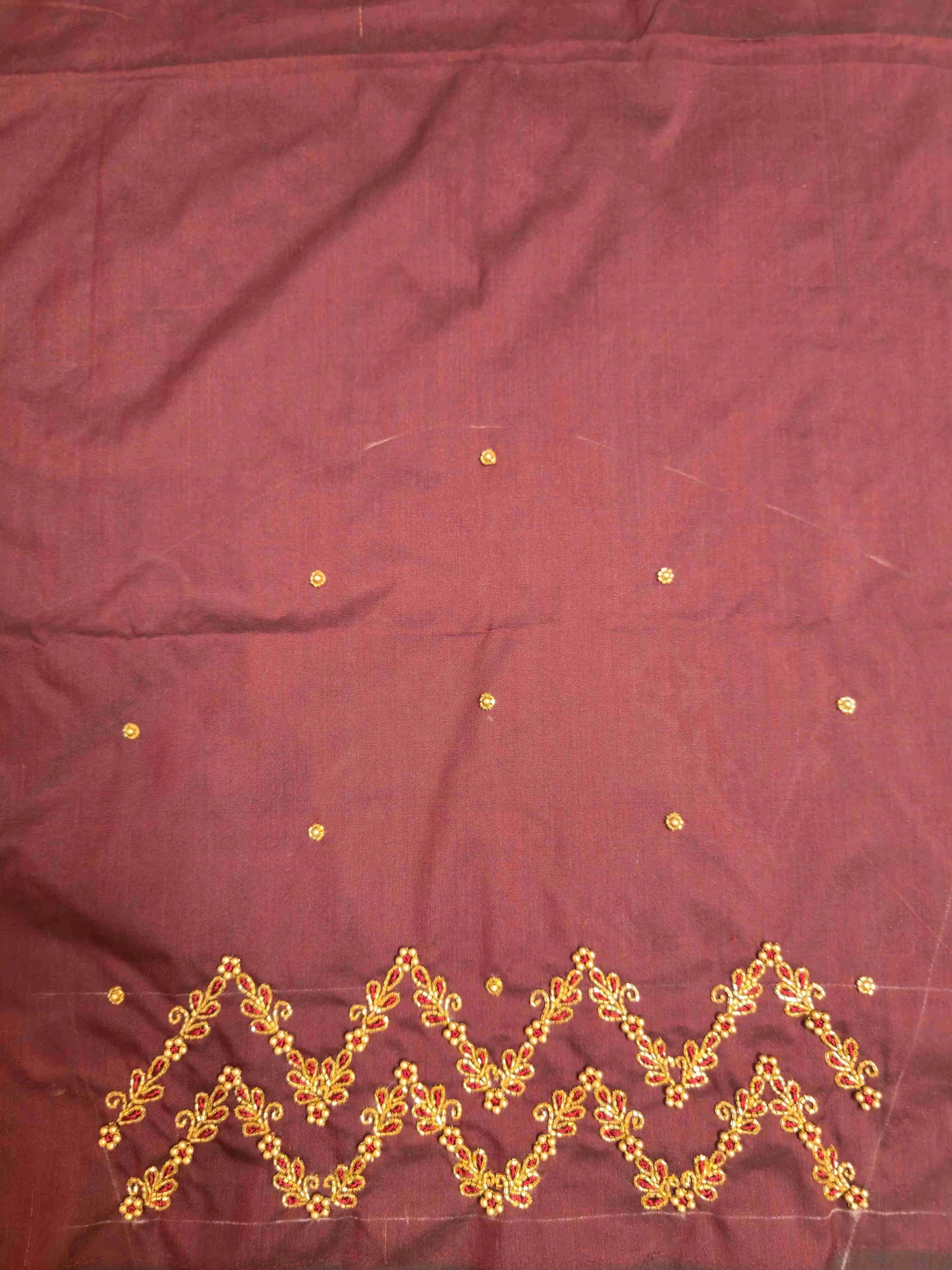 Silk cotton Blouse piece with aari work