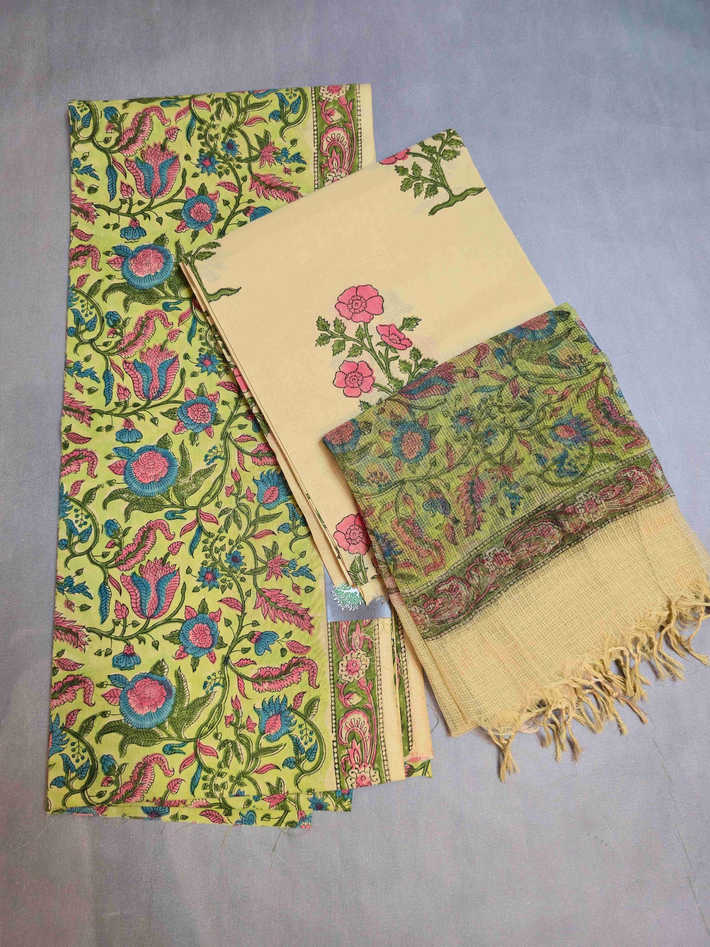 Cotton Salwar kameez with kota doria dupatta
