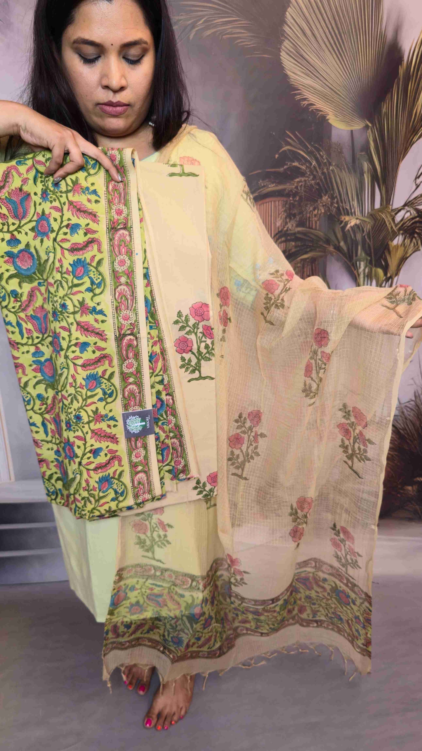 Cotton Salwar kameez with kota doria dupatta