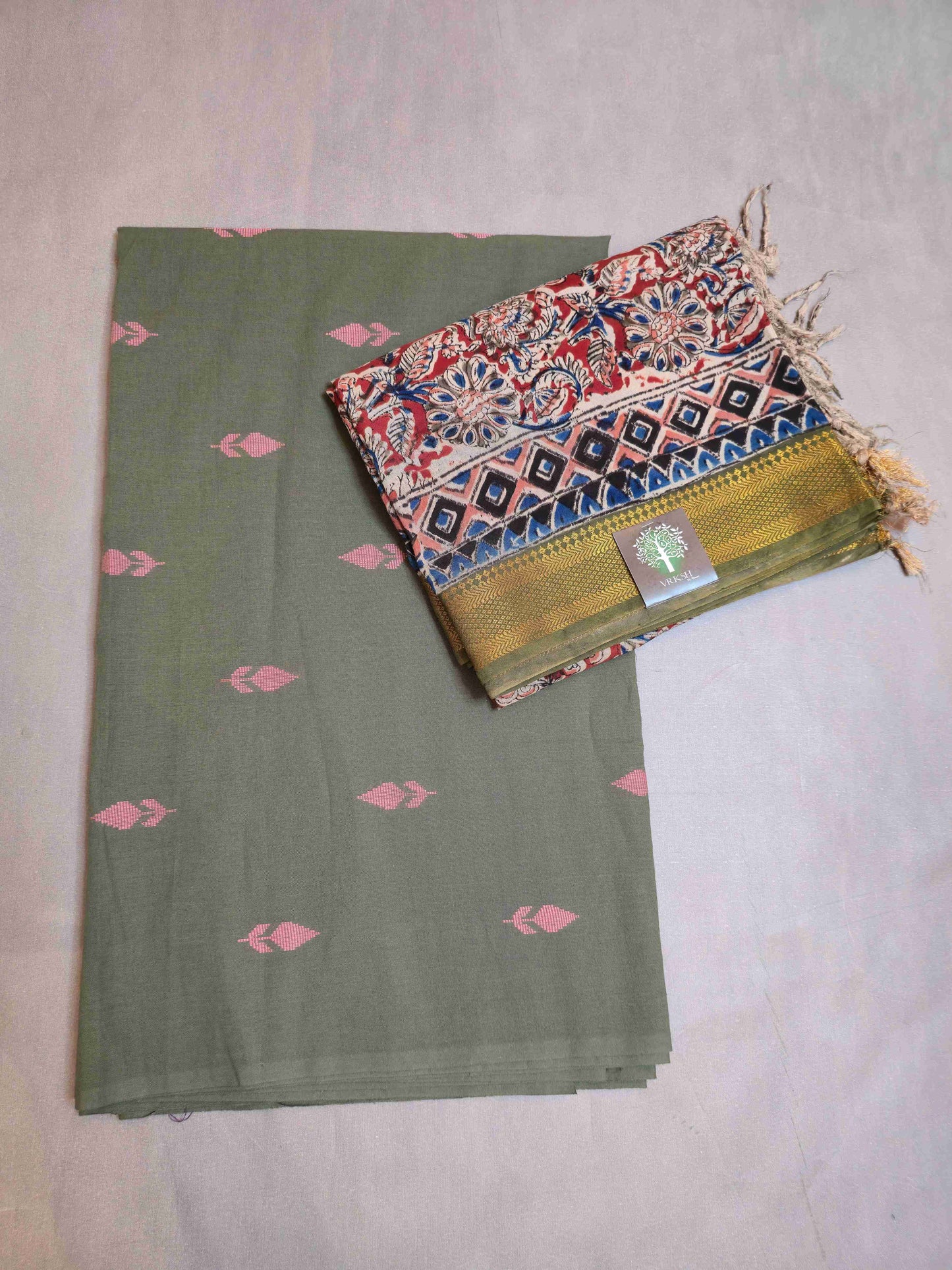 Jamdani Kurti top with Kalamkari dupatta