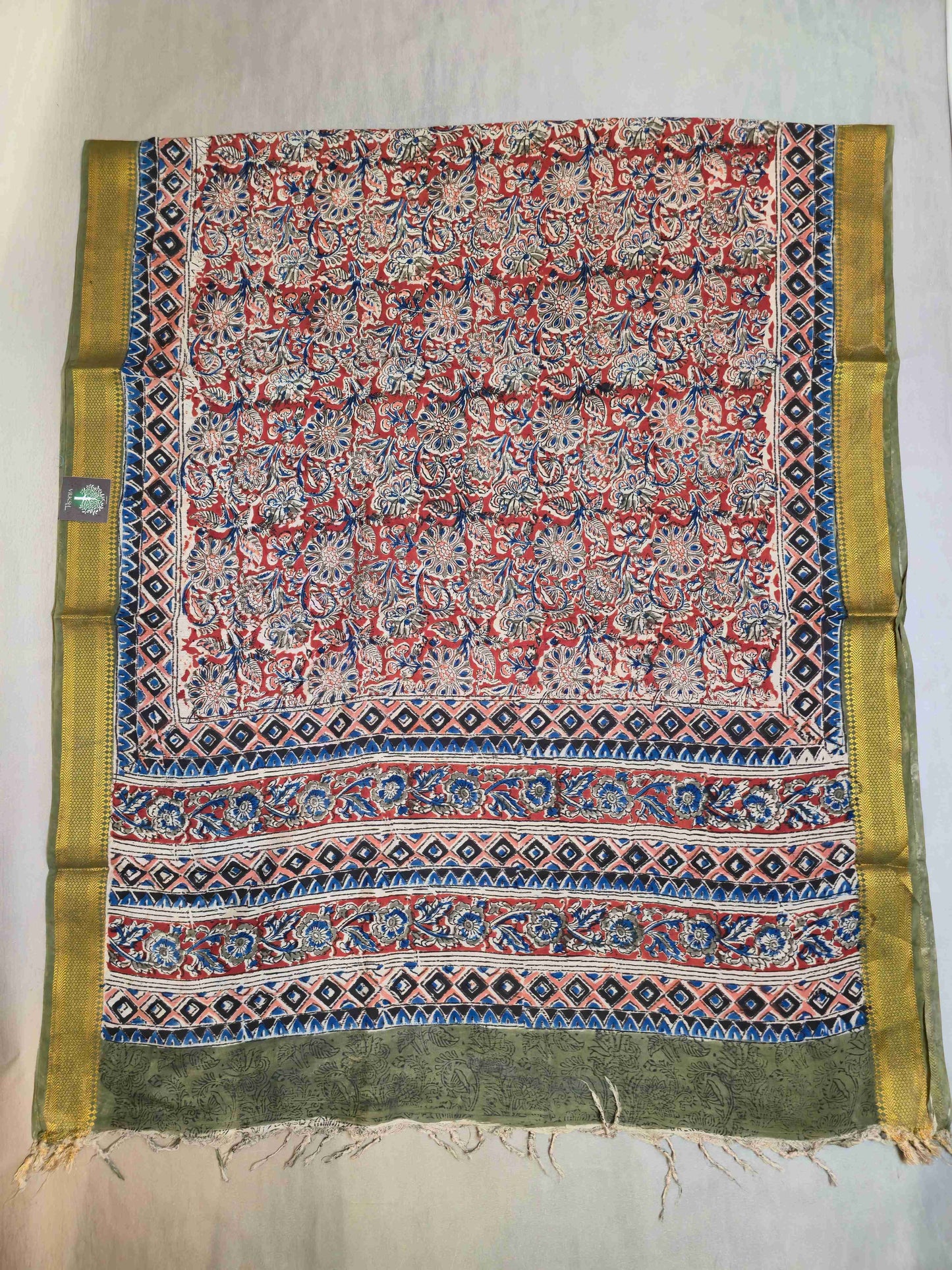 Jamdani Kurti top with Kalamkari dupatta