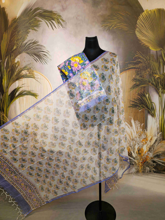 Cotton Salwar kameez with kota doria dupatta