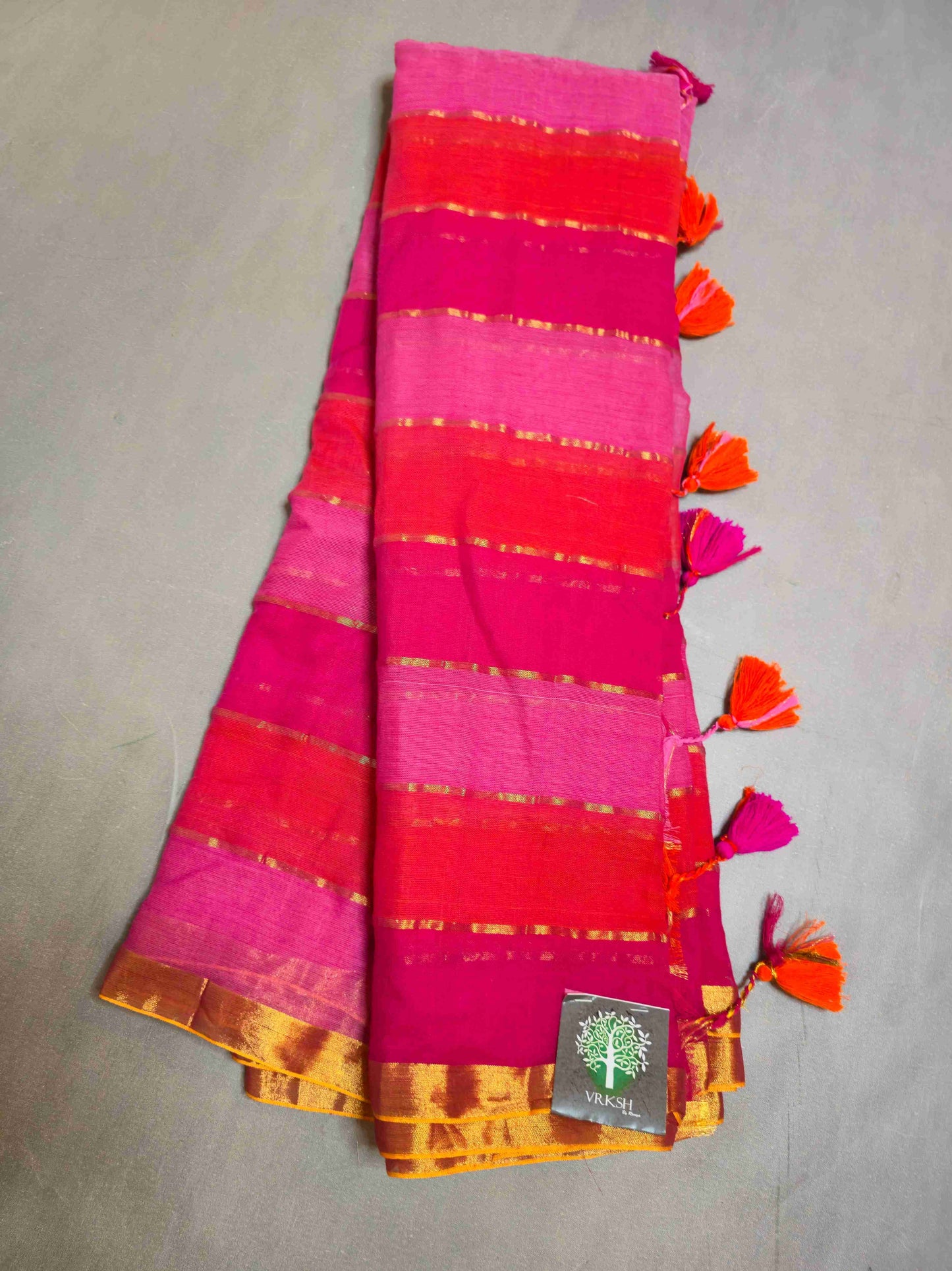 Mul cotton saree with vertical lines