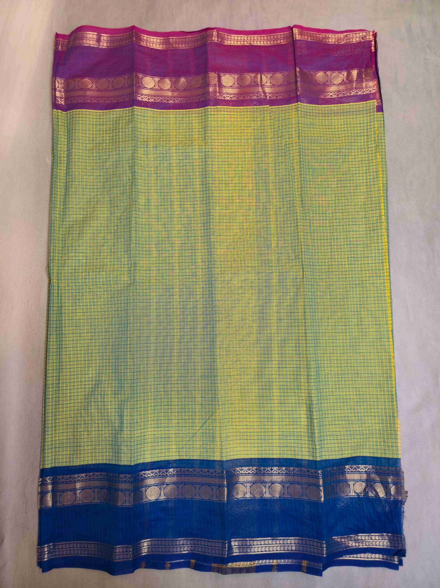 Kanchi cotton saree with Ganga Jamuna Borders