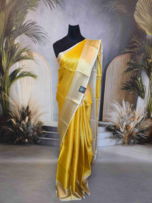 Semi Tissue Golden Saree