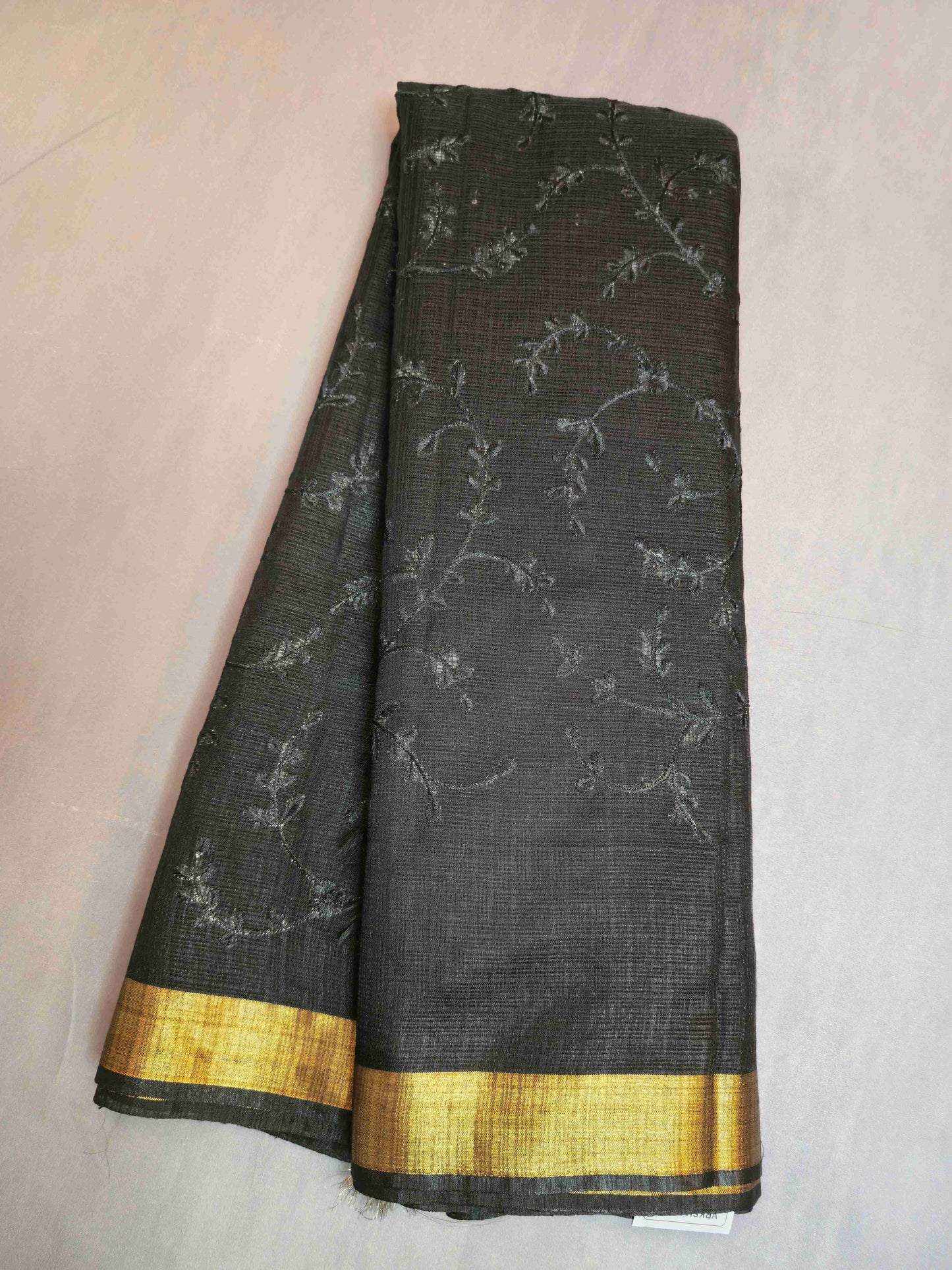 Black Kota embroidered saree