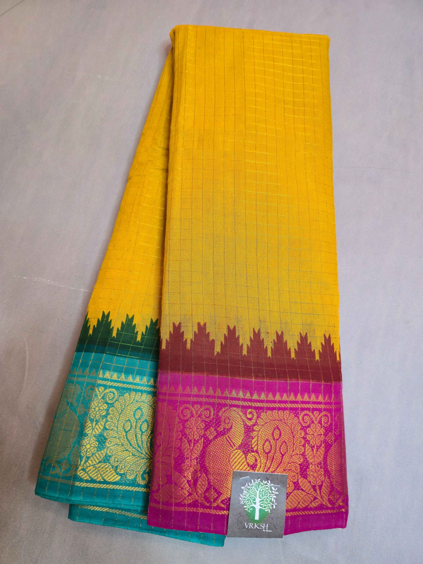 Ganga Jamuna Mustard Sungudi saree