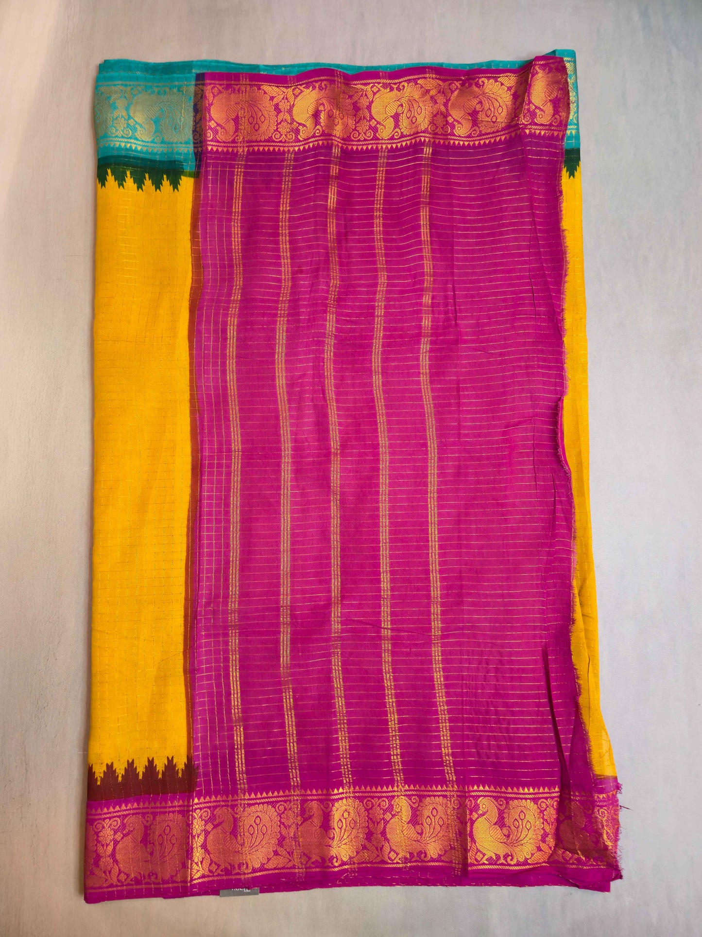 Ganga Jamuna Mustard Sungudi saree