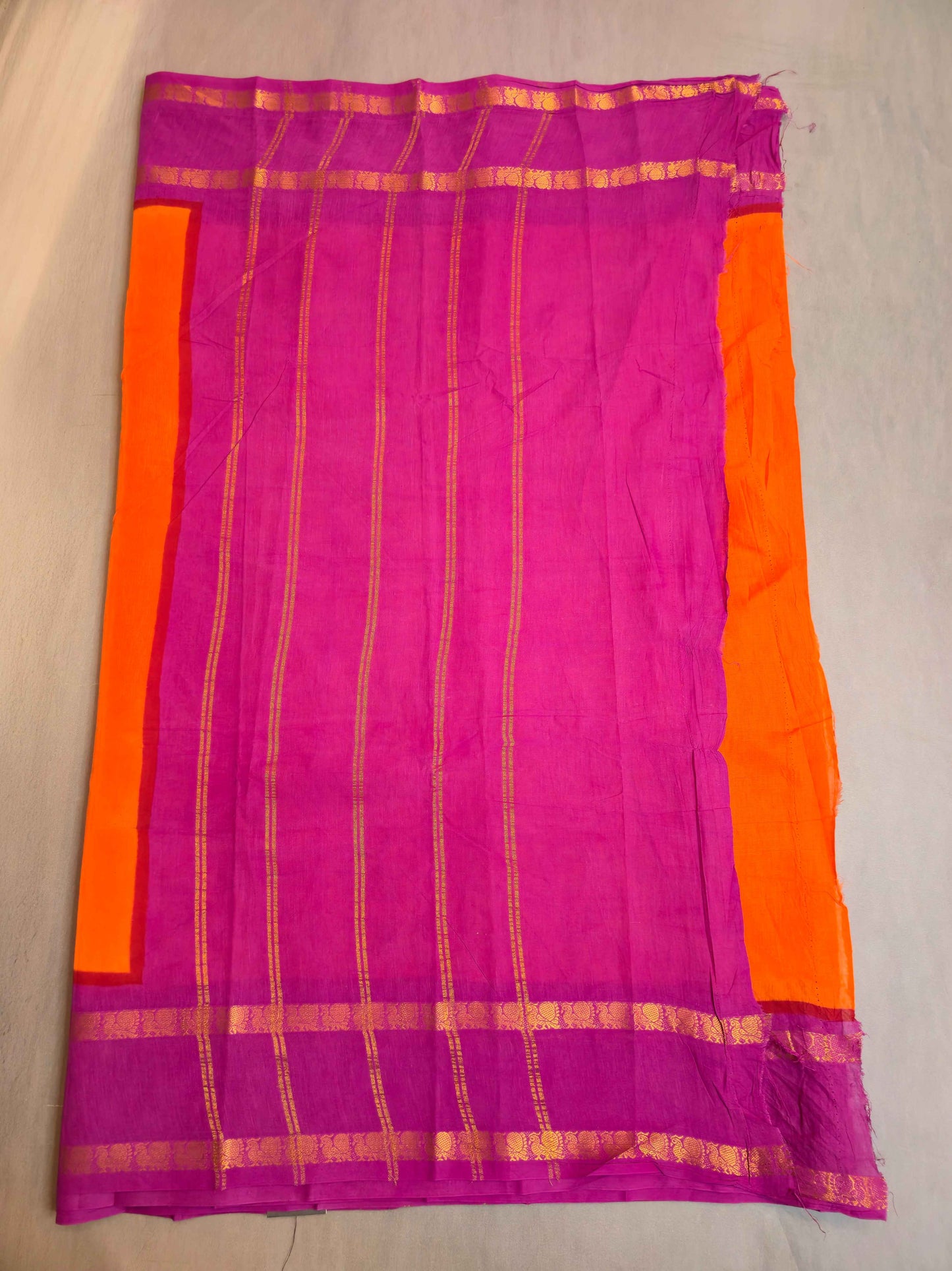Plain Sungudi with contrast and borders