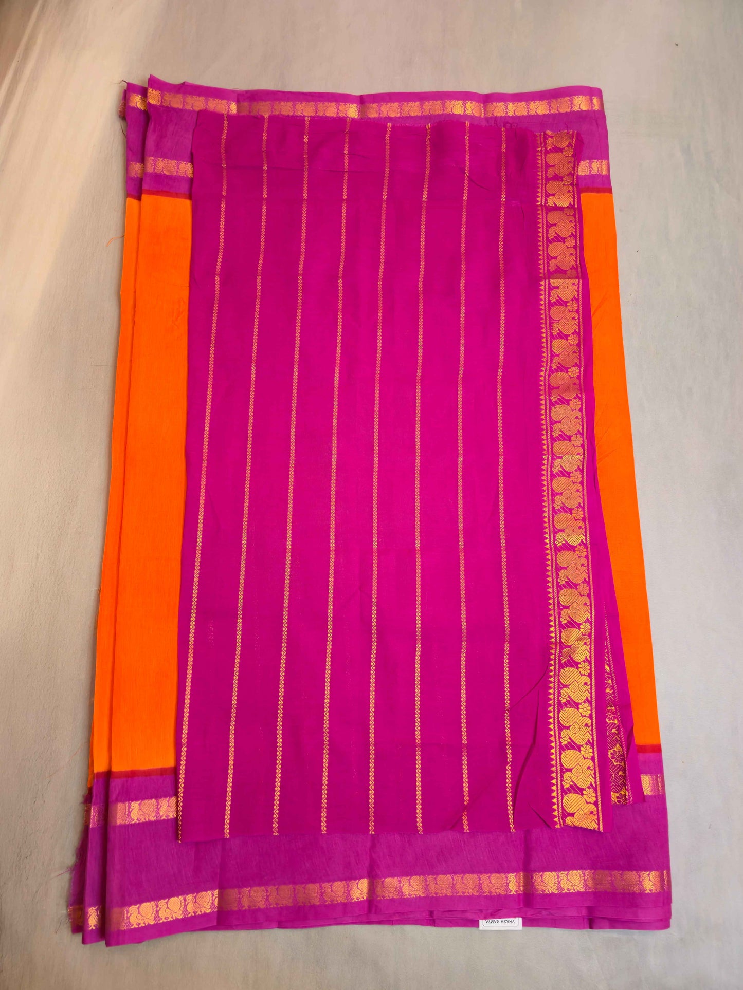 Plain Sungudi with contrast and borders