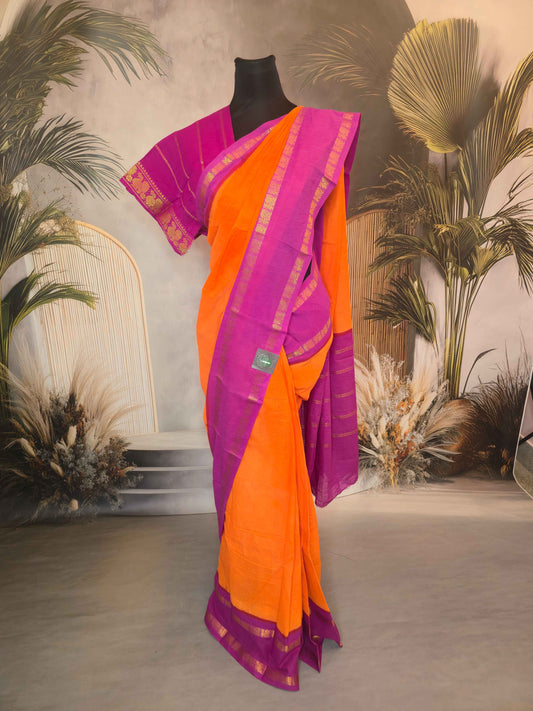 Plain Sungudi with contrast and borders