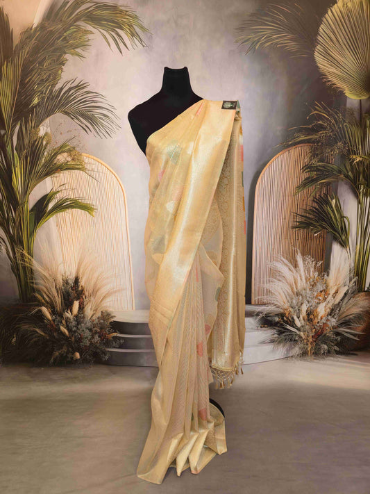 Semi Benarasi Tissue saree