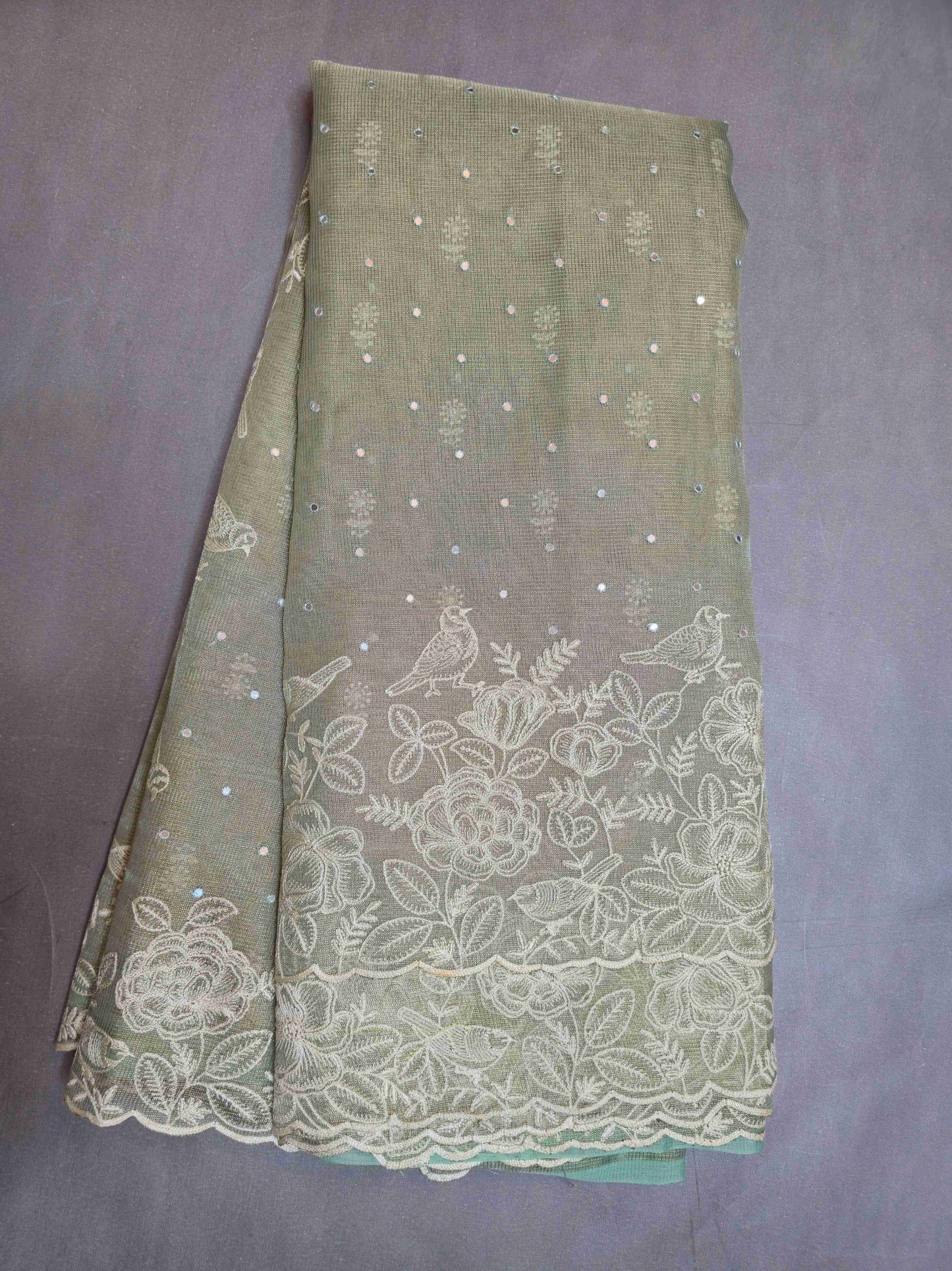 Semi kota saree with embroidery borders