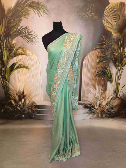 Semi kota saree with embroidery borders