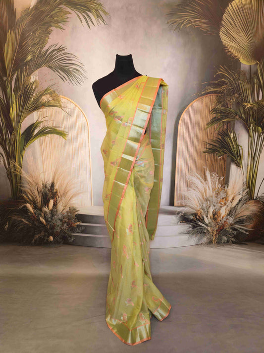 Benarasi Saree with bird weaves