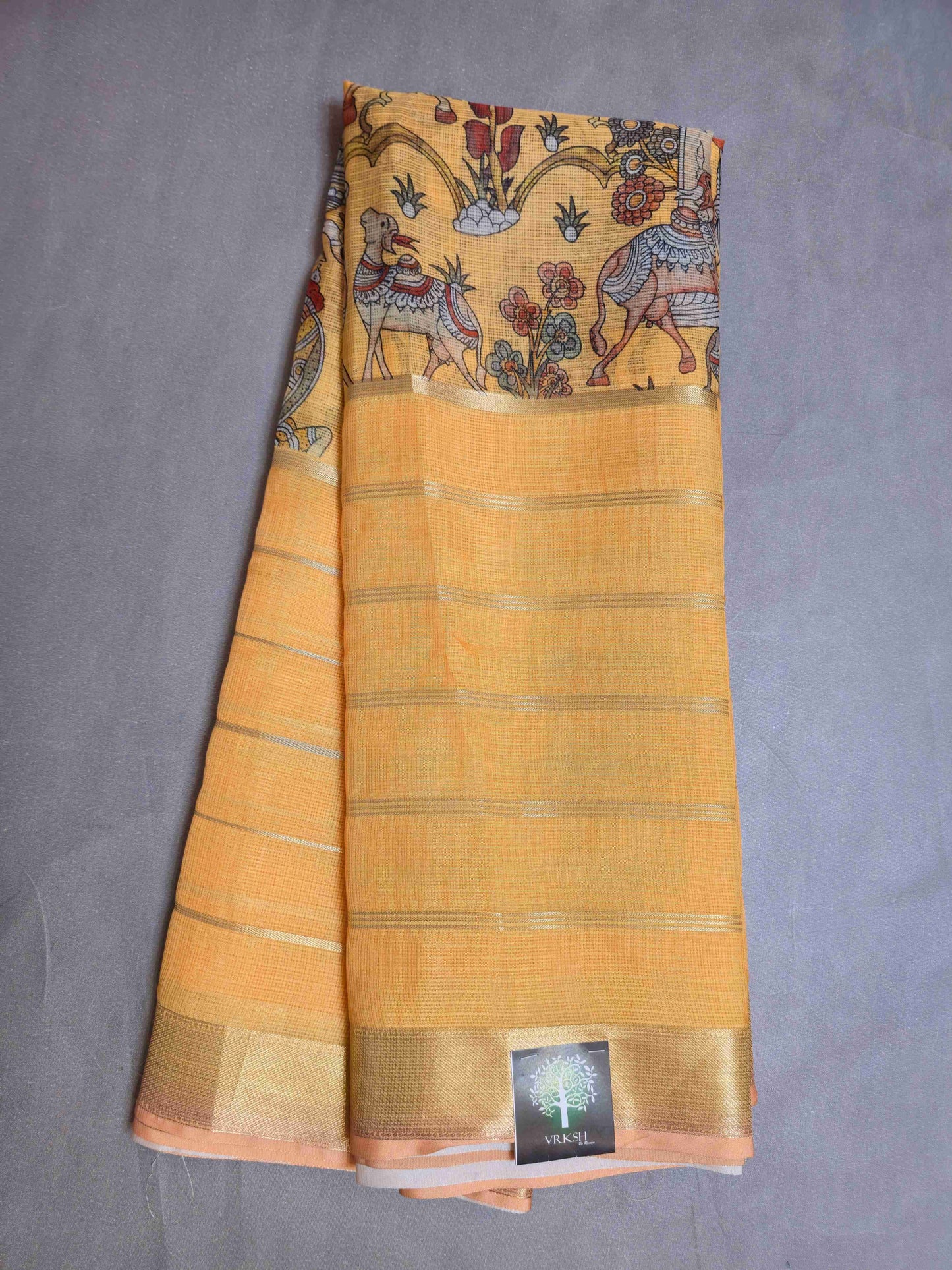 Semi Kota Saree with Kalamkari prints