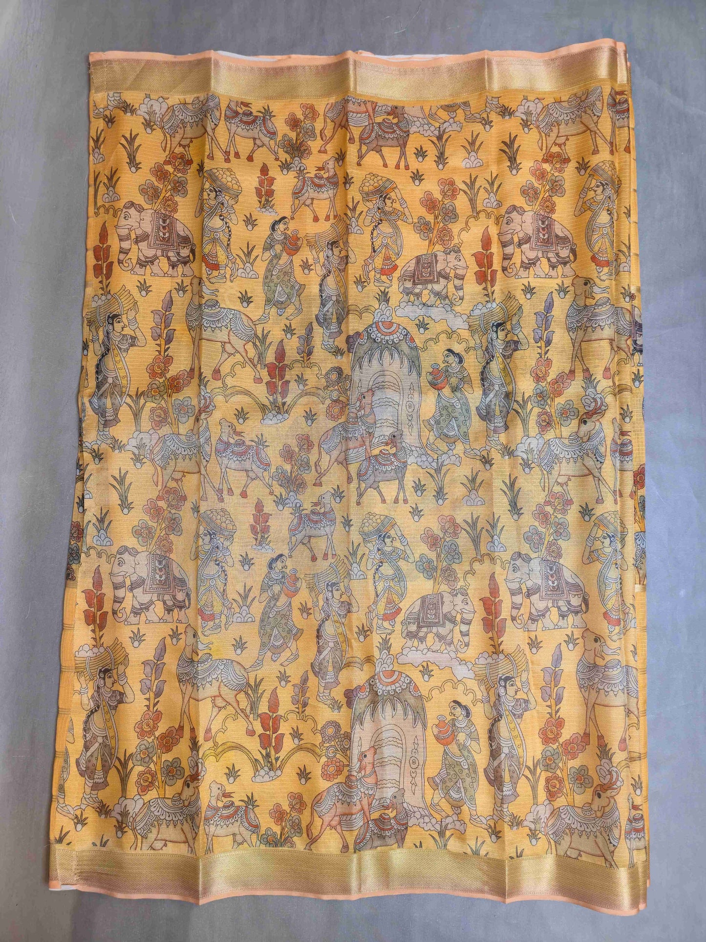 Semi Kota Saree with Kalamkari prints