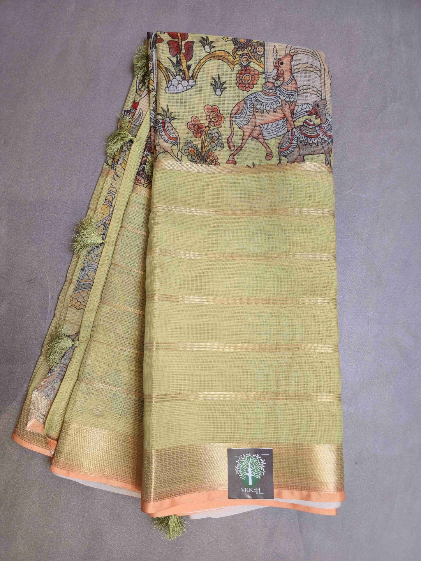 Semi Kota Saree with Kalamkari prints