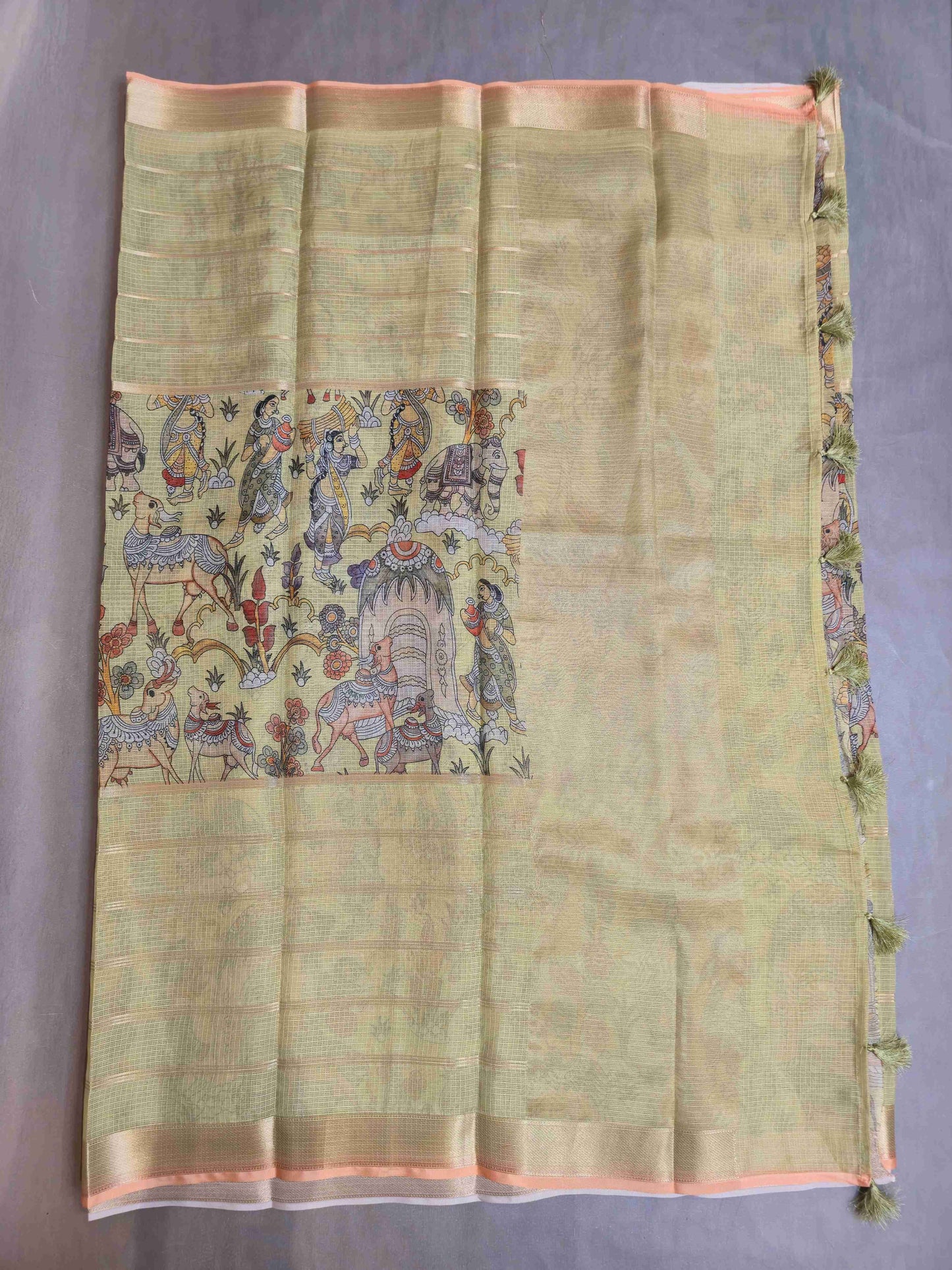 Semi Kota Saree with Kalamkari prints